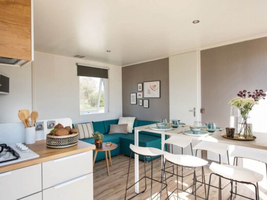 Location de mobil-home family premium 6 personnes au camping à Argeles sur mer la Sardane