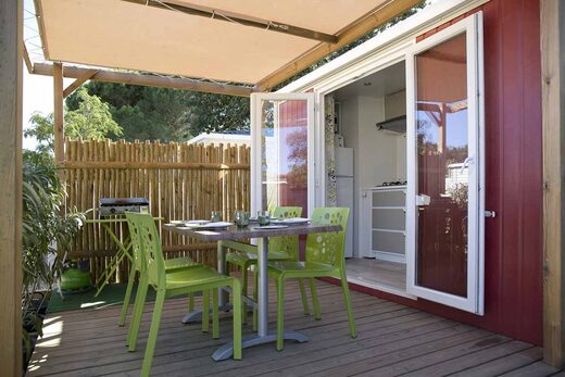 Location de mobil-home tropical avec spa pour 4 personnes au camping à Argeles sur mer la Sardane
